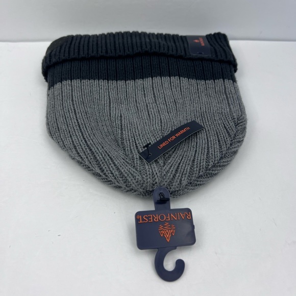 RAINFOREST BEANIE HAT, GREY & CHARCOAL, LINED WITH FLEECE FOR WARMTH, UNISEX - Picture 16 of 16